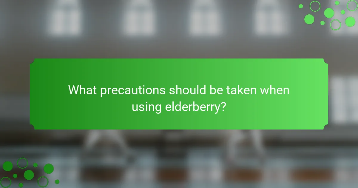 What precautions should be taken when using elderberry?