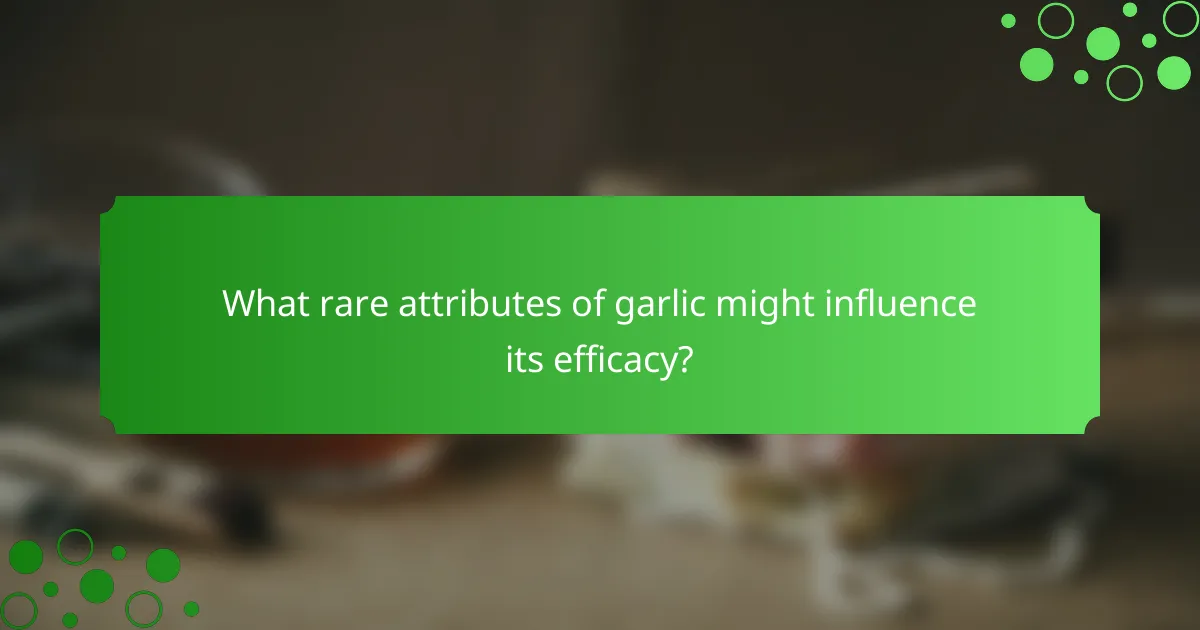 What rare attributes of garlic might influence its efficacy?