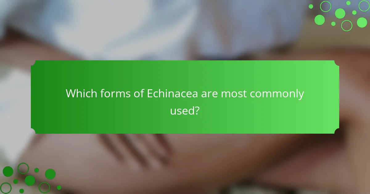 Which forms of Echinacea are most commonly used?